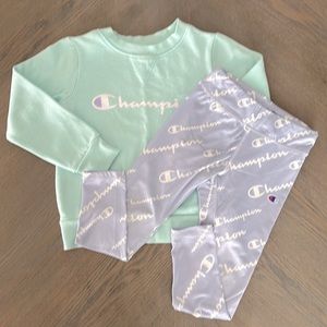 Champion girls sweatshirt and leggings size 4